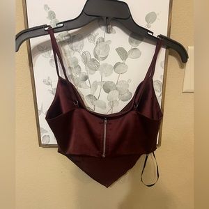 Forever 21 Maroon triangle cropped tank